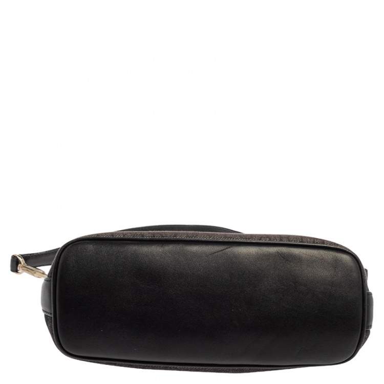 Pre Owned Bvlgari Grey/Black Monogram Canvas and Leather Pochette