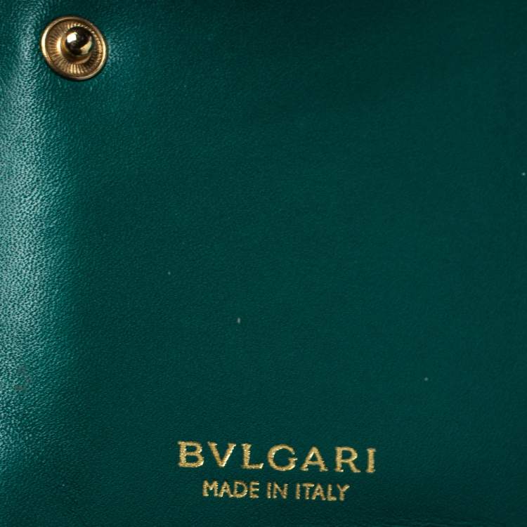 Pre Owned Bvlgari Black Leather Serpenti Forever Bifold Card Holder