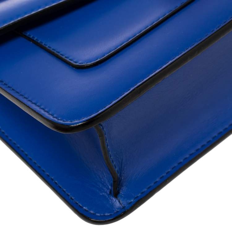 Pre Owned Bvlgari Blue Leather Serpenti Forever Flap Shoulder Bag
