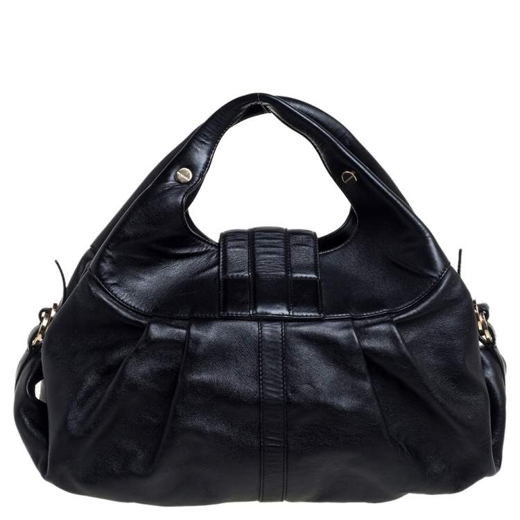 Pre Owned Bvlgari Black Leather Chandra Satchel