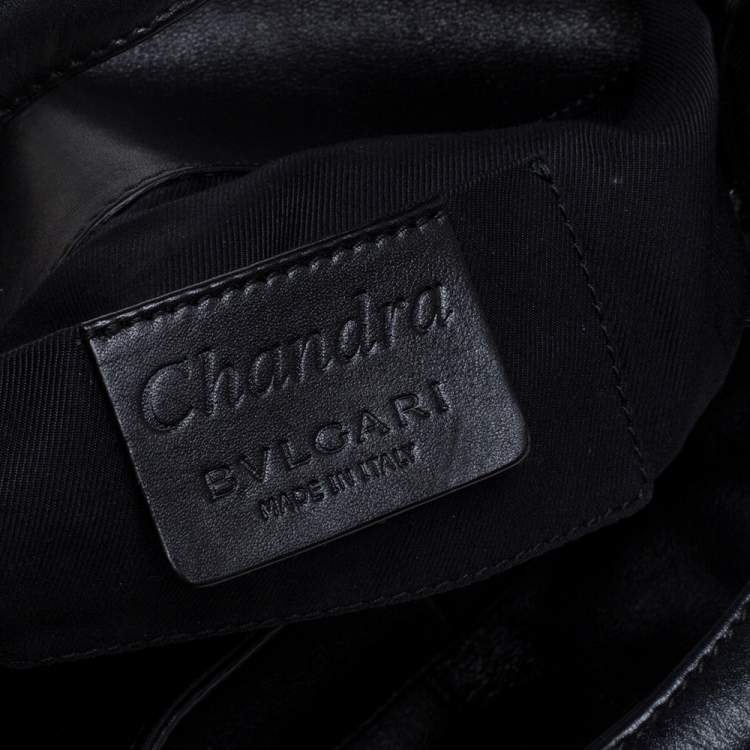 Pre Owned Bvlgari Black Leather Chandra Satchel