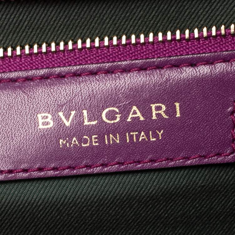 Pre Owned Bvlgari Purple Leather Large Serpenti Forever Shoulder Bag