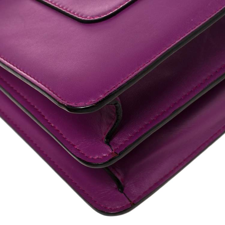 Pre Owned Bvlgari Purple Leather Large Serpenti Forever Shoulder Bag