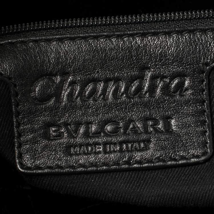 Pre Owned Bvlgari Black Leather Chandra Hobo