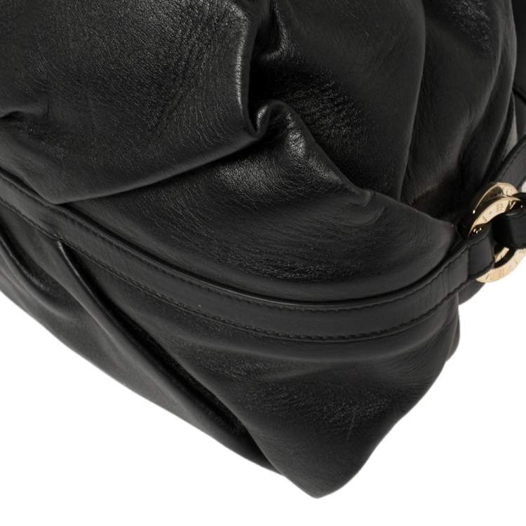 Pre Owned Bvlgari Black Leather Chandra Hobo