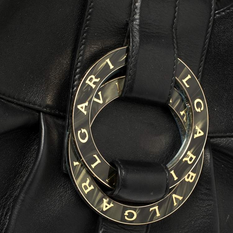 Pre Owned Bvlgari Black Leather Chandra Hobo