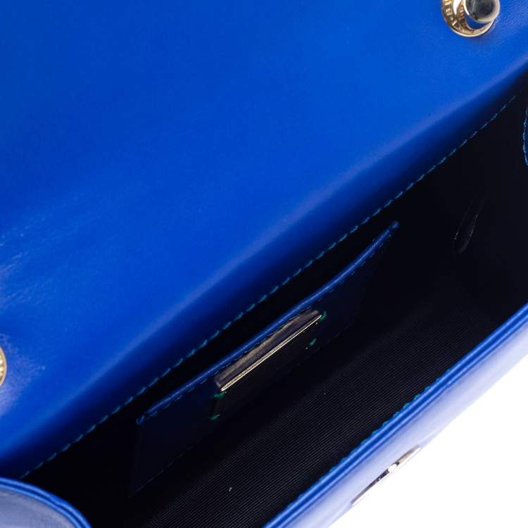 Pre Owned Bvlgari Blue Stingray and Leather Serpenti Forever Shoulder Bag