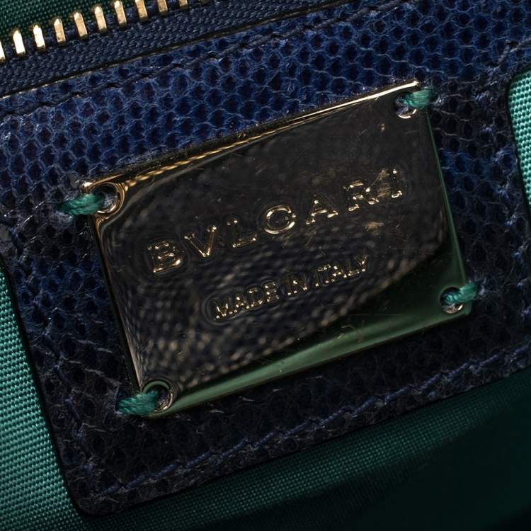Pre Owned Bvlgari Blue Karung Medium Serpenti Forever Flap Shoulder Bag