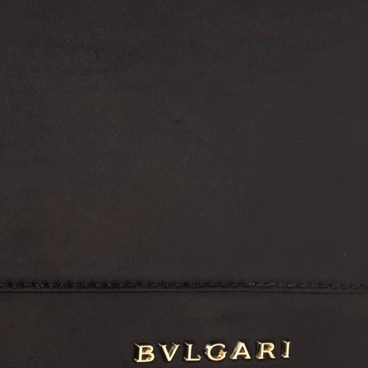 Pre Owned Bvlgari Tan/Black Leather Medium Serpenti Forever Flap Shoulder Bag