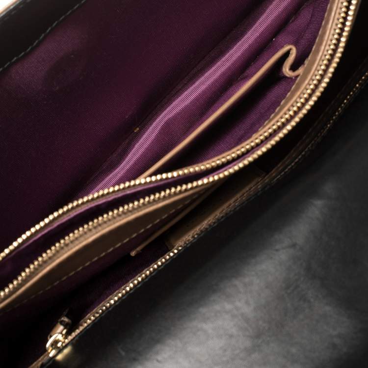 Pre Owned Bvlgari Tan/Black Leather Medium Serpenti Forever Flap Shoulder Bag