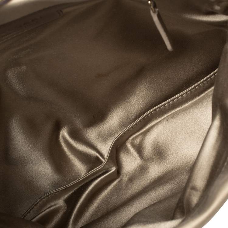 Pre Owned Bvlgari Grey Satin Monete Clutch