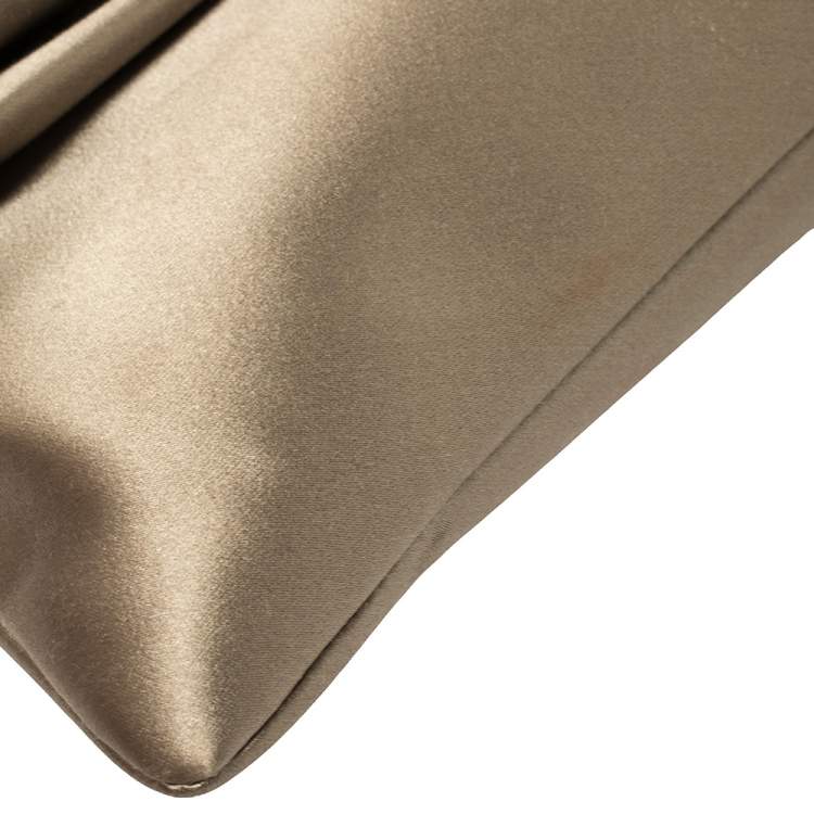 Pre Owned Bvlgari Grey Satin Monete Clutch