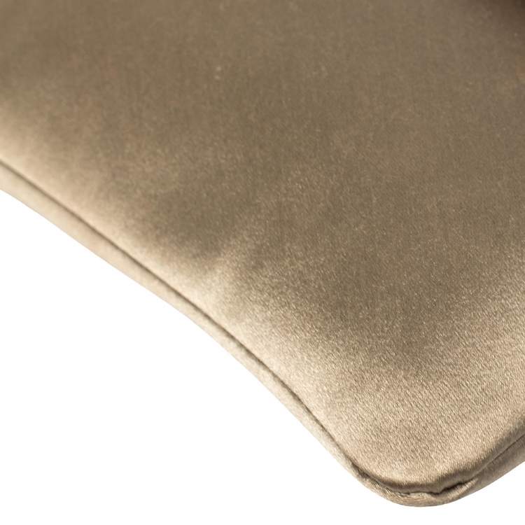 Pre Owned Bvlgari Grey Satin Monete Clutch