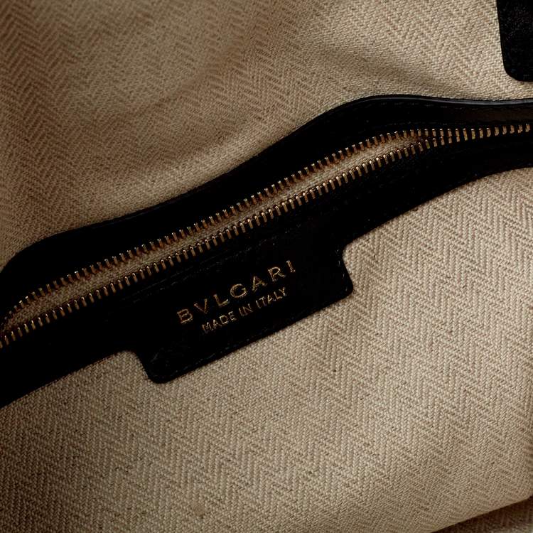 Pre Owned Bvlgari Multicolor Canvas And Leather Leoni Top Handle Bag