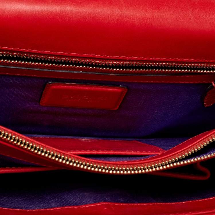 Pre Owned Bvlgari Red Leather Medium Serpenti Forever Flap Shoulder Bag
