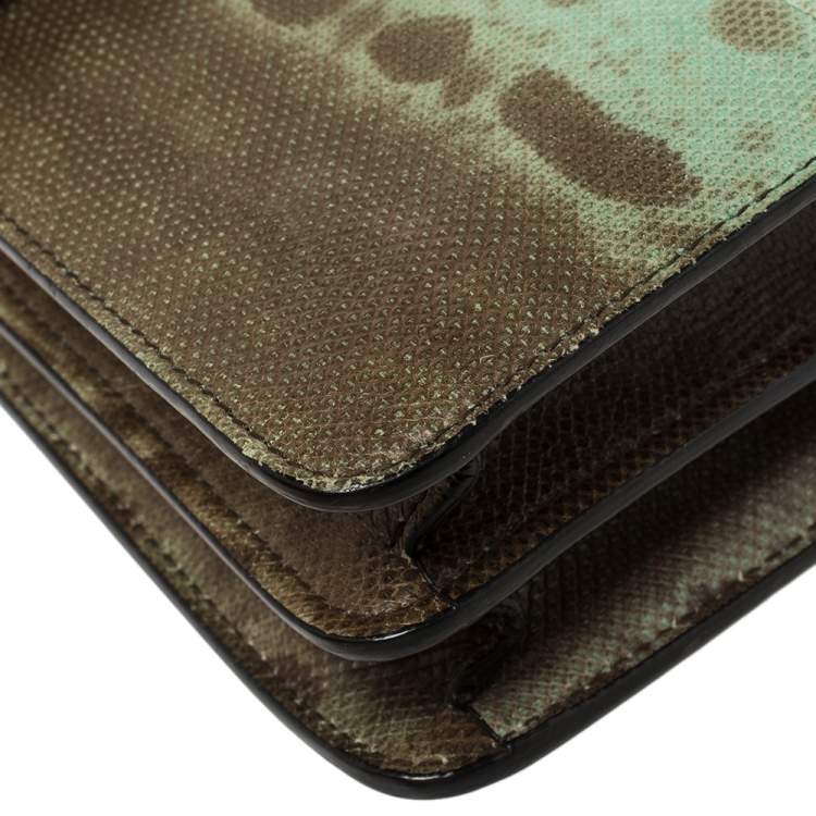 Pre Owned Bvlgari Green Karung Medium Serpenti Forever Shoulder Bag