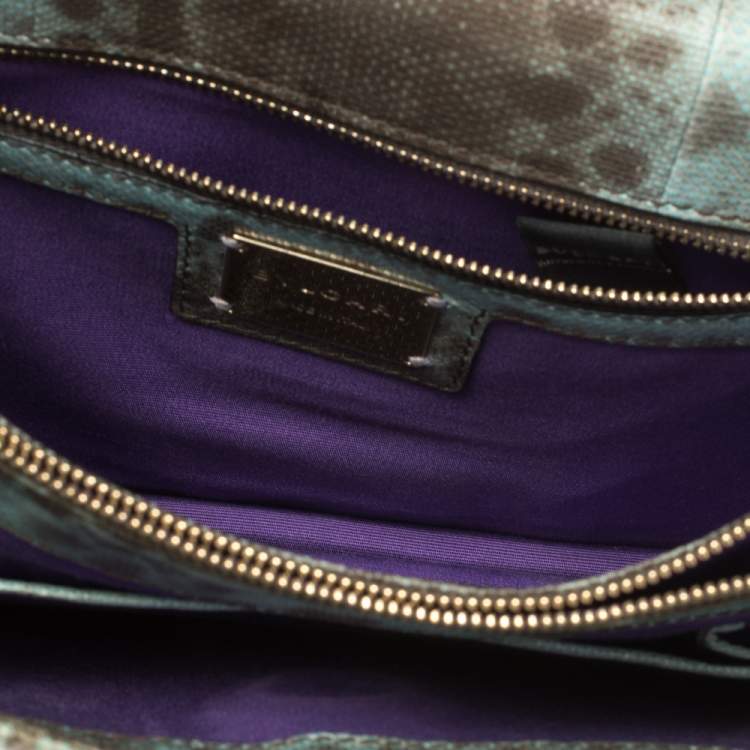 Pre Owned Bvlgari Green Karung Medium Serpenti Forever Shoulder Bag