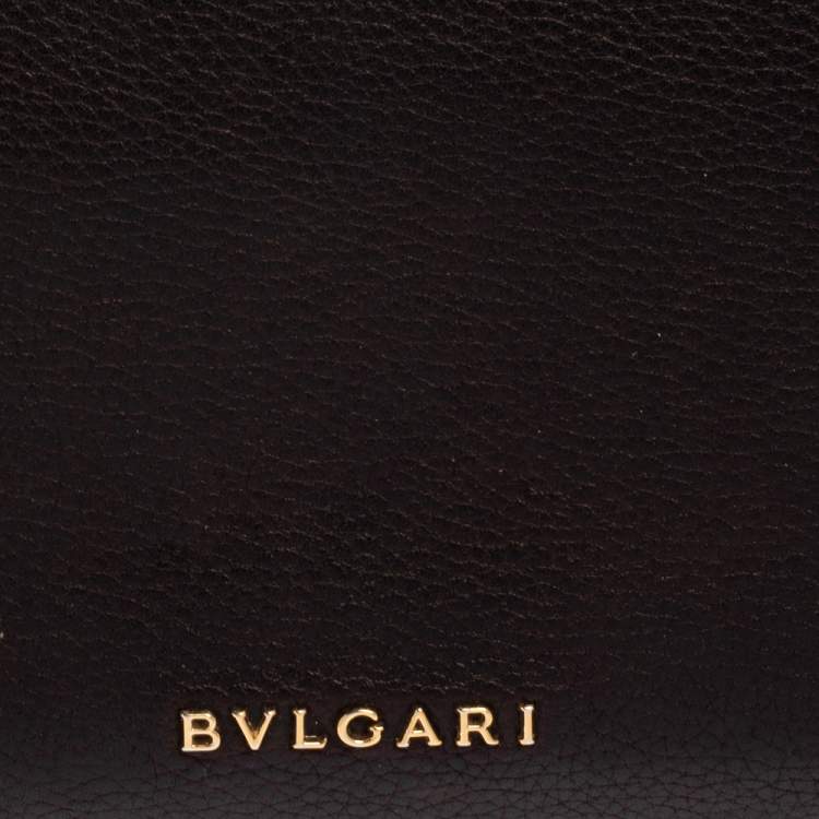 Pre Owned Bvlgari Black Leather Zip Around Wallet