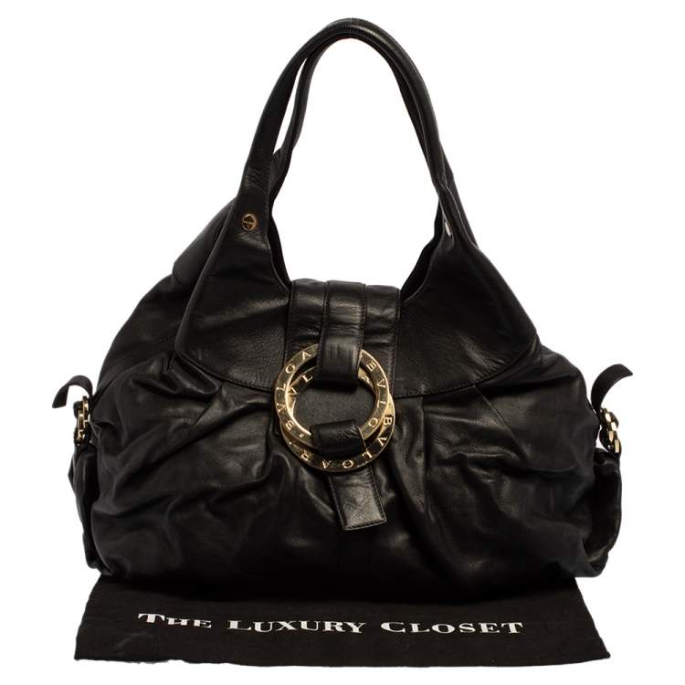 Pre Owned Bvlgari Black Leather Chandra Hobo