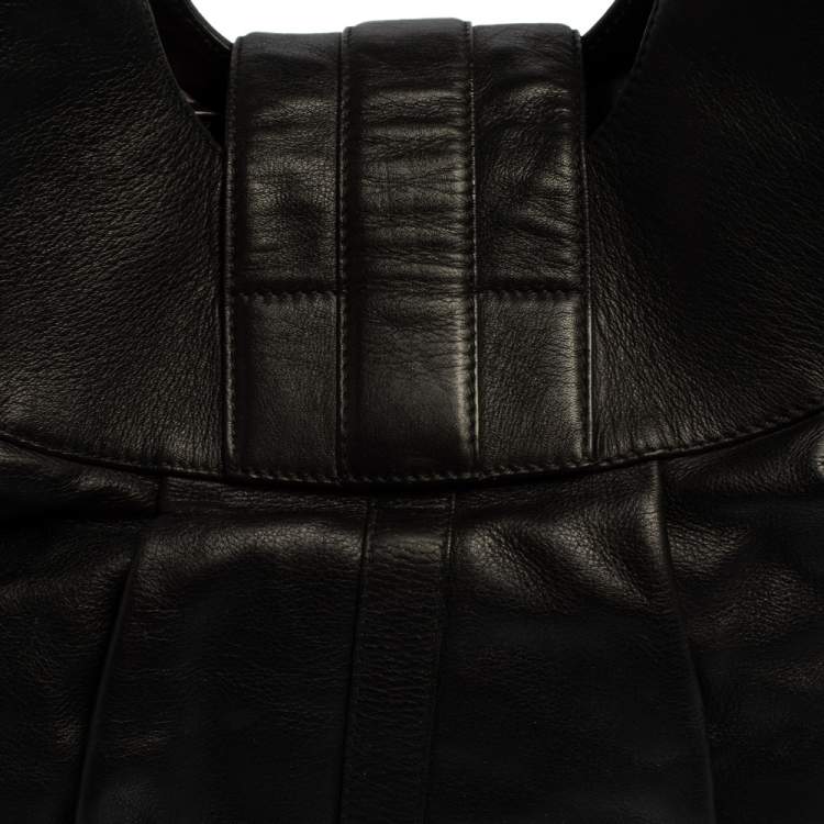 Pre Owned Bvlgari Black Leather Chandra Hobo