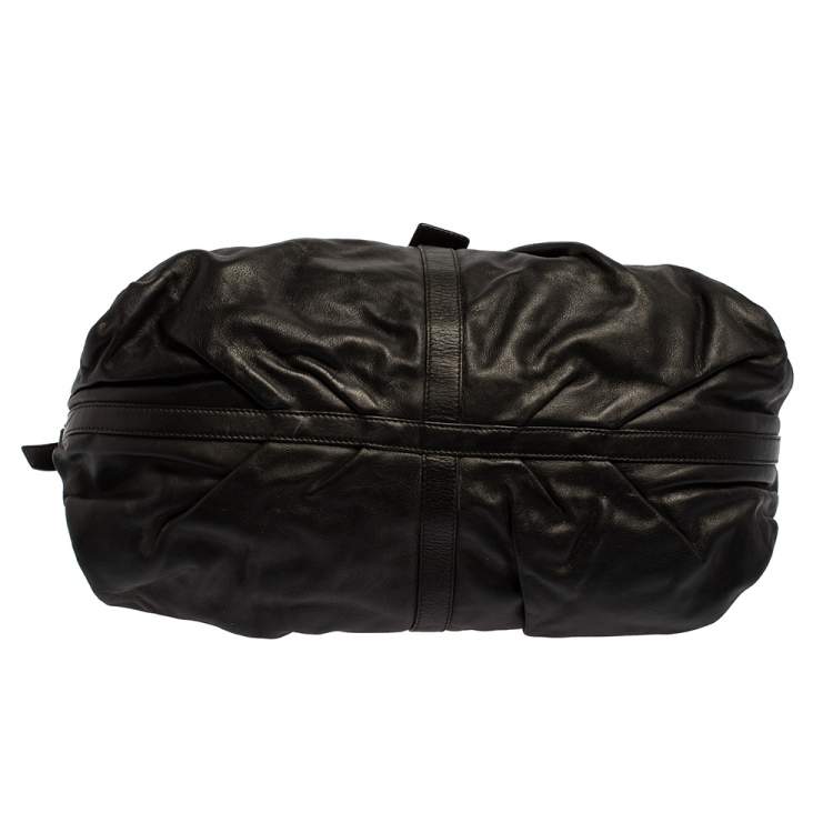 Pre Owned Bvlgari Black Leather Chandra Hobo