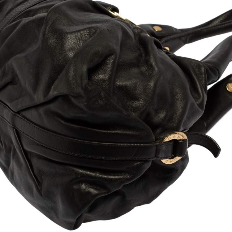 Pre Owned Bvlgari Black Leather Chandra Hobo