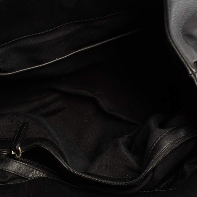 Pre Owned Bvlgari Black Leather Chandra Hobo