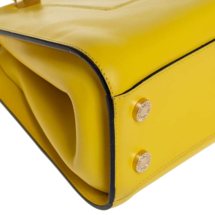 Pre Owned Bvlgari Yellow Leather Scaglie Serpenti Satchel