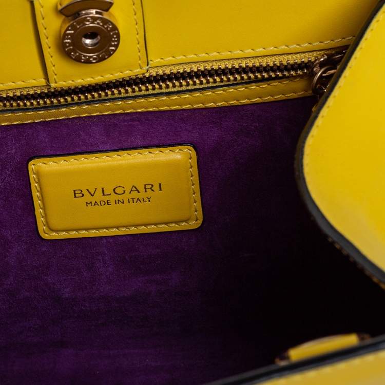 Pre Owned Bvlgari Yellow Leather Scaglie Serpenti Satchel