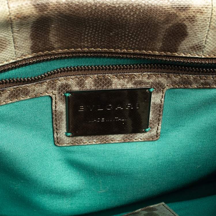 مملوكة مسبقًا Bvlgari Grey Karung Large Serpenti Forever Shoulder Bag 