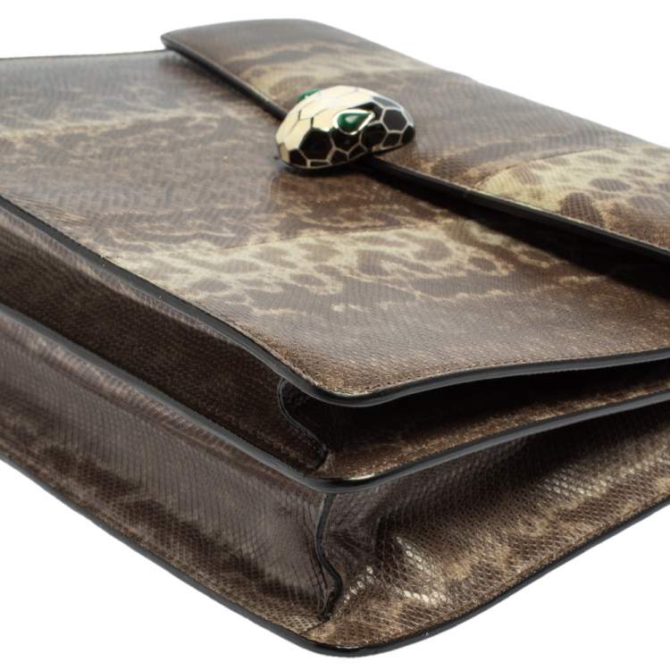 مملوكة مسبقًا Bvlgari Grey Karung Large Serpenti Forever Shoulder Bag 