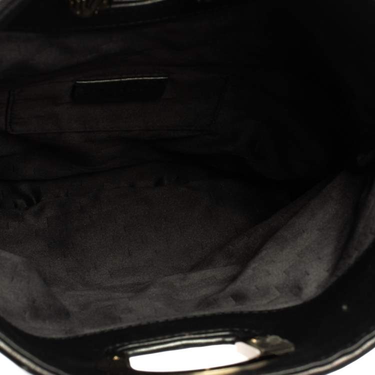 Pre Owned Bvlgari Black Leather and Python Leoni Lion Head Flap Clutch