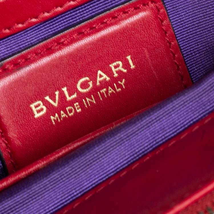 Pre Owned Bvlgari Red Leather Medium Serpenti Forever Shoulder Bag