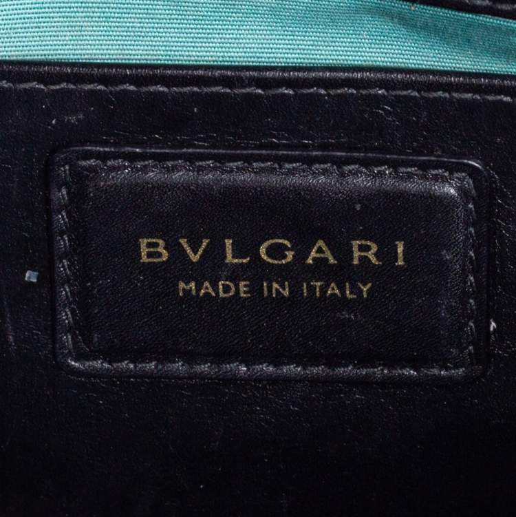 Pre Owned Bvlgari Black Leather Serpenti Forever Flap Shoulder Bag