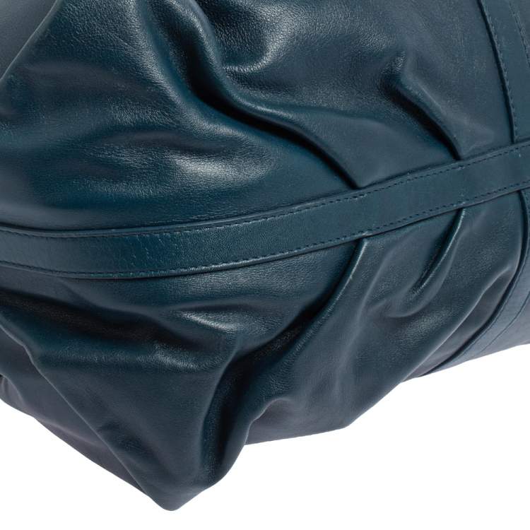 Pre Owned Bvlgari Teal Leather Chandra Hobo