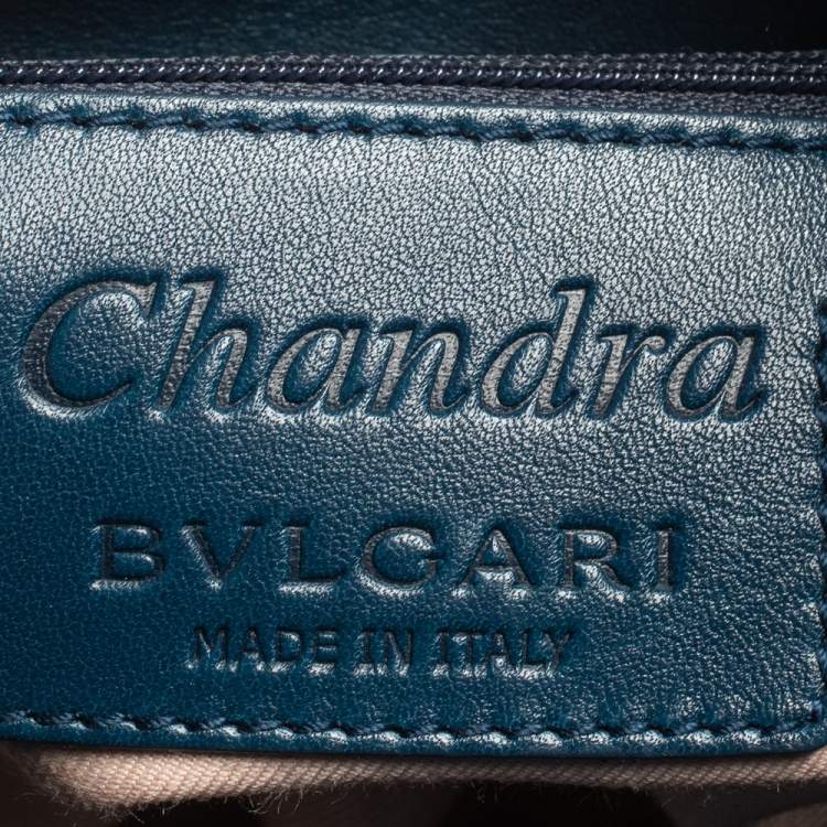 Pre Owned Bvlgari Teal Leather Chandra Hobo