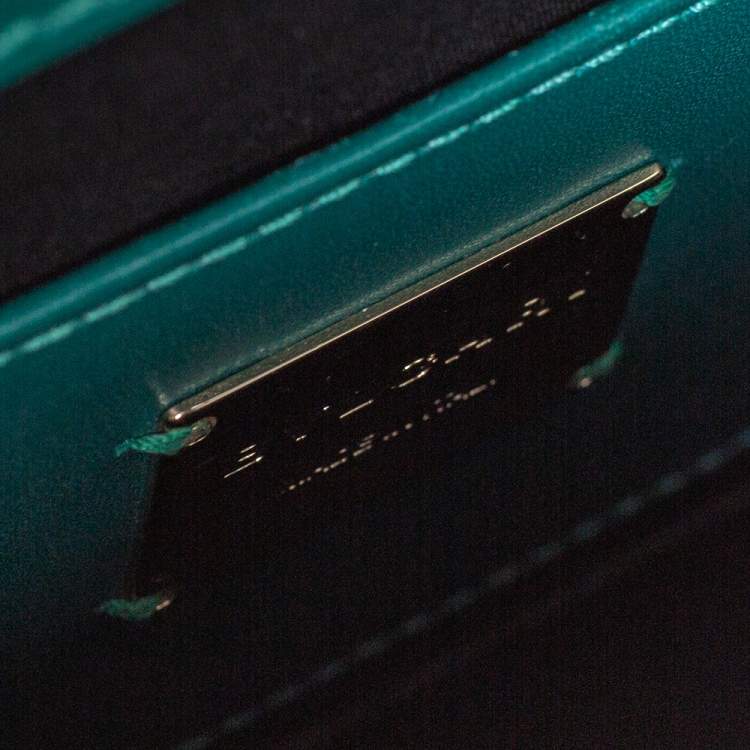 Pre Owned Bvlgari Green Stingray and Leather Serpenti Forever Shoulder Bag