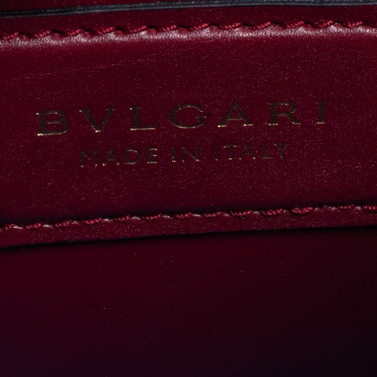 Pre Owned Bvlgari Burgundy Leather Serpenti Forever Top Handle Bag