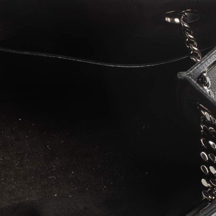 Pre Owned Bvlgari Black Leather Chain Tote