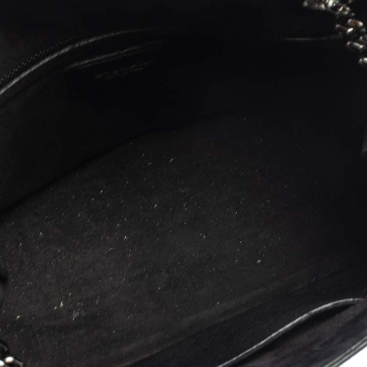 Pre Owned Bvlgari Black Leather Chain Tote