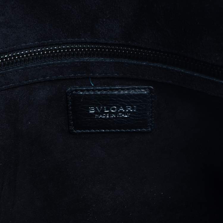 Pre Owned Bvlgari Black Leather Chain Tote