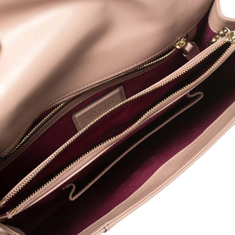 Pre Owned Bvlgari Beige Leather Medium Serpenti Forever Shoulder Bag