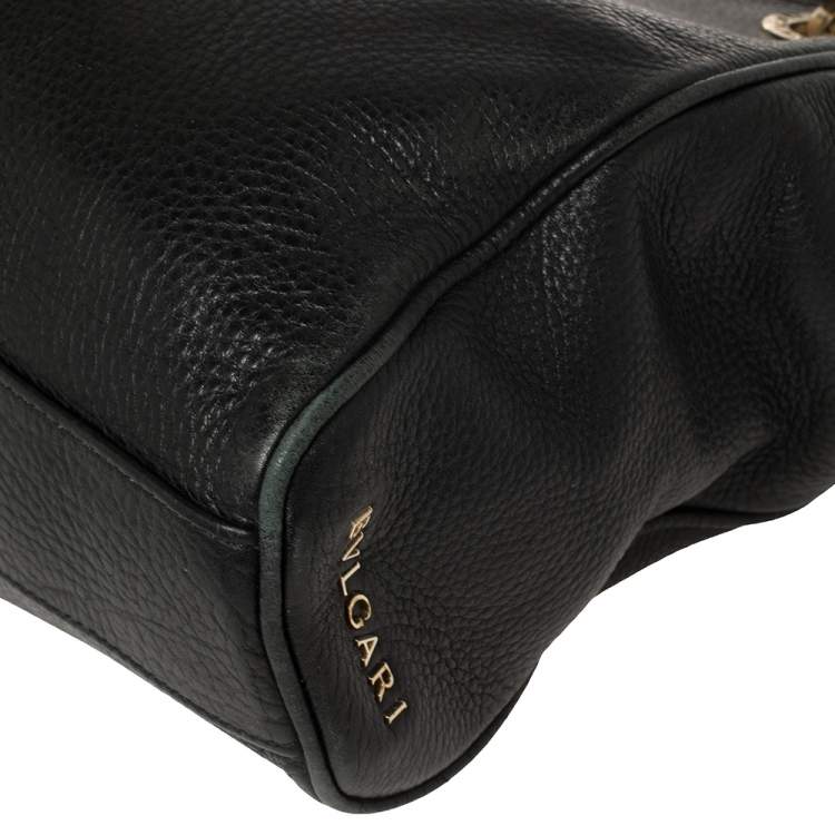 Pre Owned Bvlgari Black Leather Monete Chain Satchel