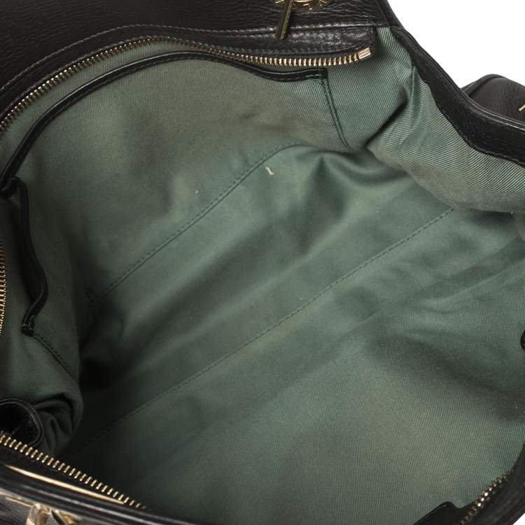 Pre Owned Bvlgari Black Leather Monete Chain Satchel
