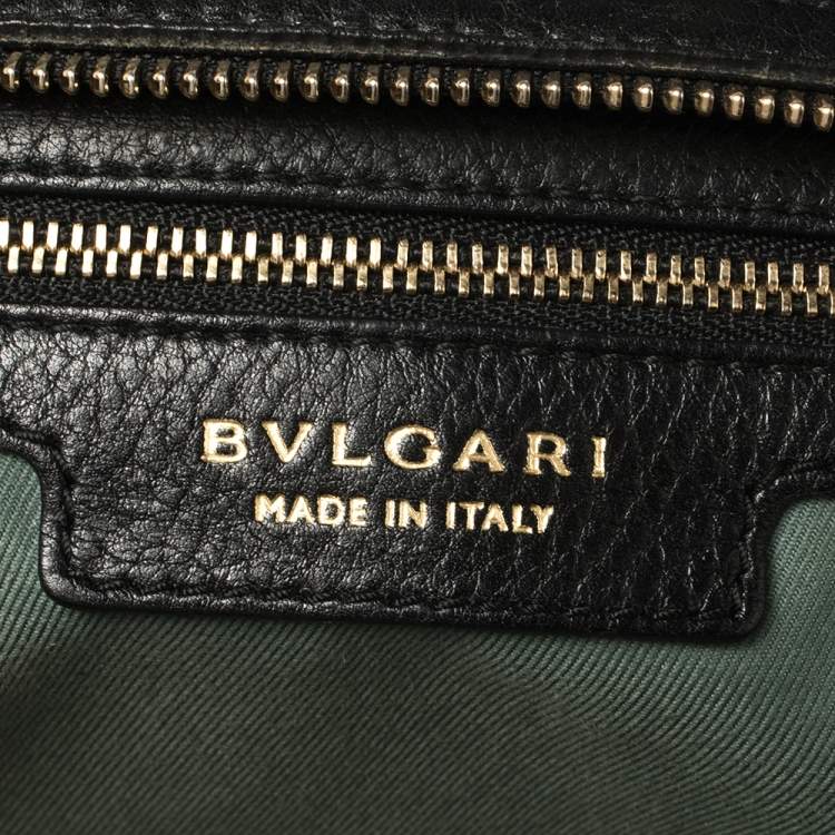 Pre Owned Bvlgari Black Leather Monete Chain Satchel