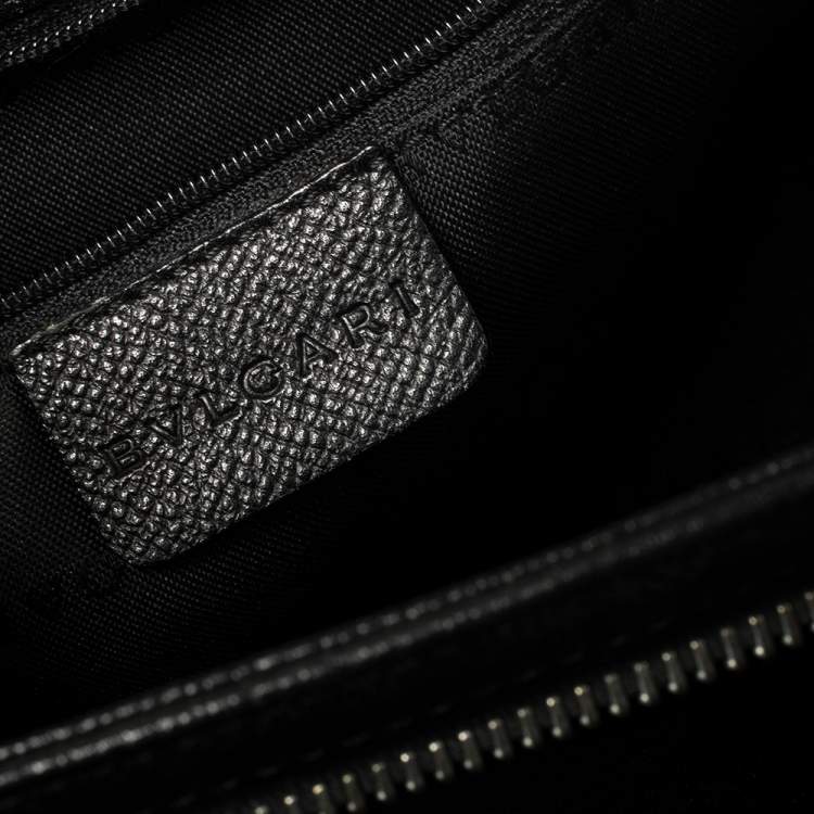 Pre Owned Bvlgari Black Leather 3 Gussets Shoulder Bag