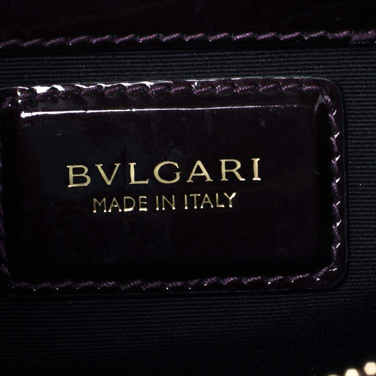 Pre Owned Bvlgari Plum Patent Leather Medium Serpenti Forever Shoulder Bag