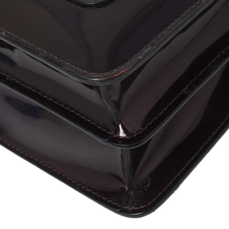 Pre Owned Bvlgari Plum Patent Leather Medium Serpenti Forever Shoulder Bag