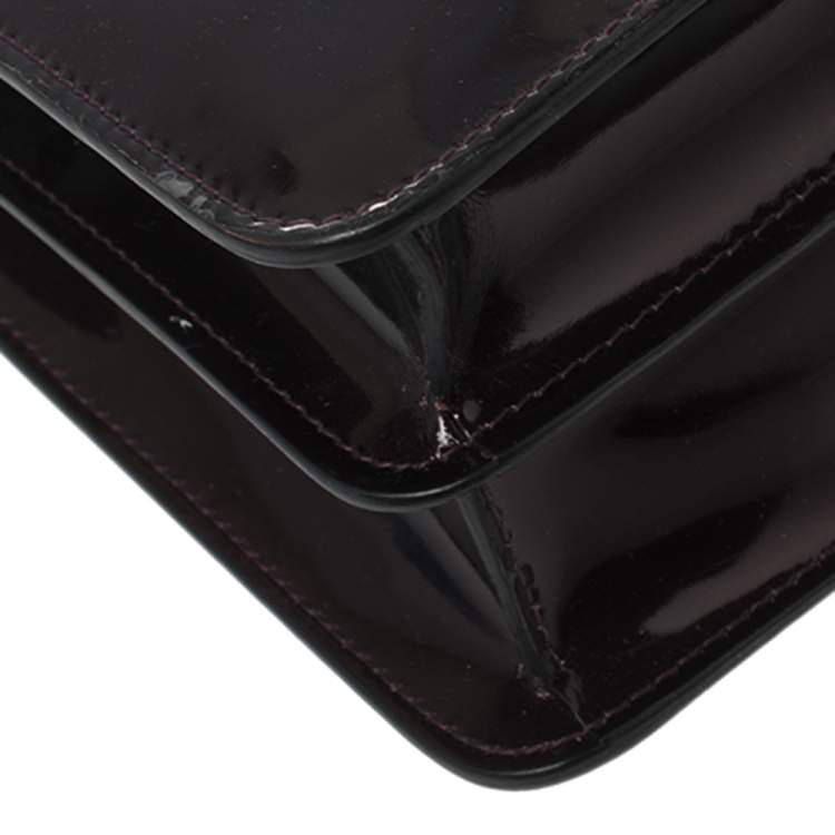 Pre Owned Bvlgari Plum Patent Leather Medium Serpenti Forever Shoulder Bag