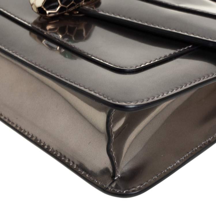 Pre Owned Bvlgari Metallic Leather Serpenti Forever Flap Shoulder Bag